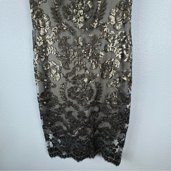 Tadashi Shoji Gold Sequin Midi Dress - Picture 9 of 11